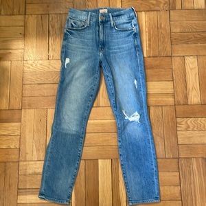 MOTHER jeans. High waisted Looker Crop. Let’s Kick it wash. EUC. Size 23.